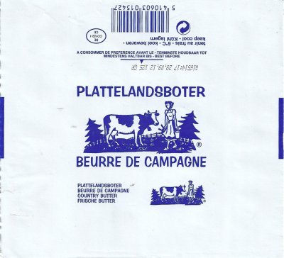 Plattelandsboter beurre de campagne 125g BE CO 122-1 CE Belgique
