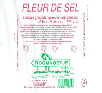 Fleur de sel roomkoetje 250g BE CO 122-1 CE Belgique