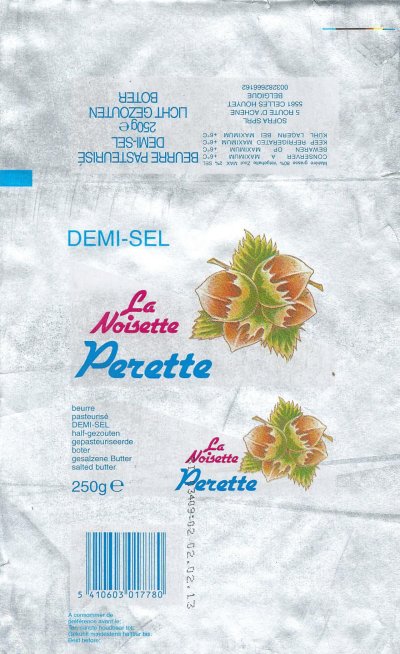 La noisette Perette demi-sel beurre pasteurisé 250g Belgique