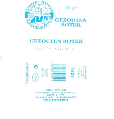 Gezouten boter 250g B CO 122-1 CEE Belgique