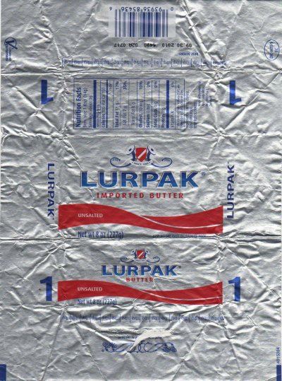 Lurpak imported butter unsalted 227g DK M199 EC Etats-Unis